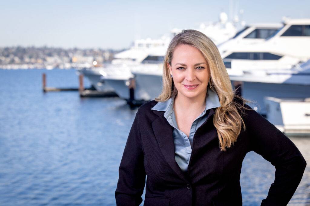 Headshot of Karli Houle, Director of Operations at Northwest Yacht Brokers Association, Seattle Wa. Photographed by Ludeman Photographic (http://ludemanphotographic.com) of Sammamish Wa.