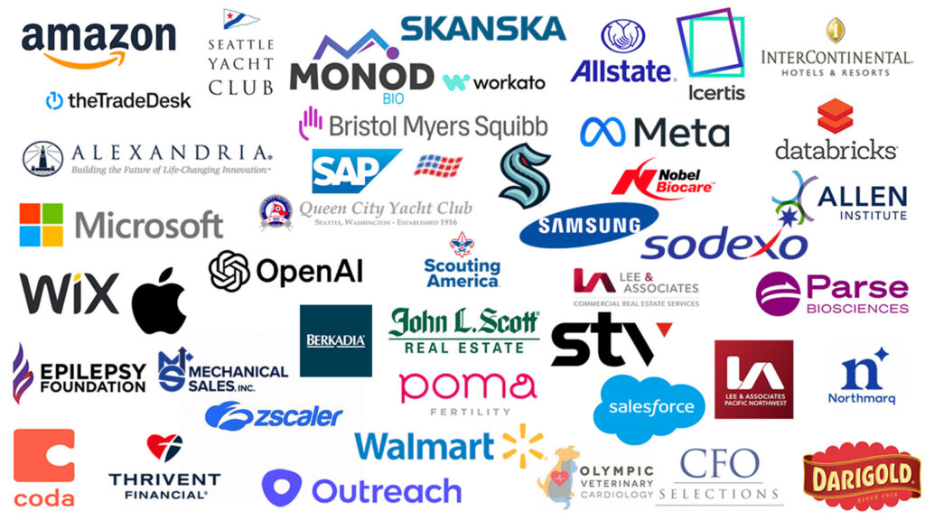 Ludeman Photographic Clients include Microsoft, Walmart, Salesforce, Meta, Skanska, American Capital Group, Berkadia, Samsung, Sodexo, SAP, Seattle Yacht Club, Intercontinental Hotel, Bellevue City Council and many more.